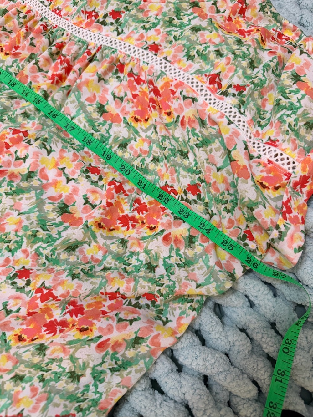 LOFT Floral Blouse in Green, Pink, Orange - Picture 15 of 16